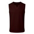 thumbnail image 4 of Fgnfyis Men's V-Neck Sleeveless Tank Tops Casual Lightweight Summer Wear for Outdoor Activities Gym and Home Tank Top Men Brick Red XL, 4 of 5