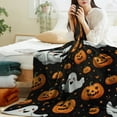 thumbnail image 4 of Halloween Fleece Throw Blanket,Ghost Pumpkin Lantens Print Soft Throws for Bed Couch Sofa,Decorative Halloween Flannel Soft Throw Blanket for Women,Men,Kids,4.92*6.56Ft, 4 of 7