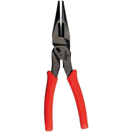 UPC: 0860354002118 | 8  ARMOR NEEDLES NOSE COMPOUND LEVERAGE PLIERS
