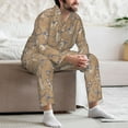 thumbnail image 7 of Picia Cactus Alpaca Pattern Men’s Long-Sleeve Sleepwear Set - Soft 2-Piece Loungewear with Pockets, Comfy PJs for Relaxing Nights-Small, 7 of 7