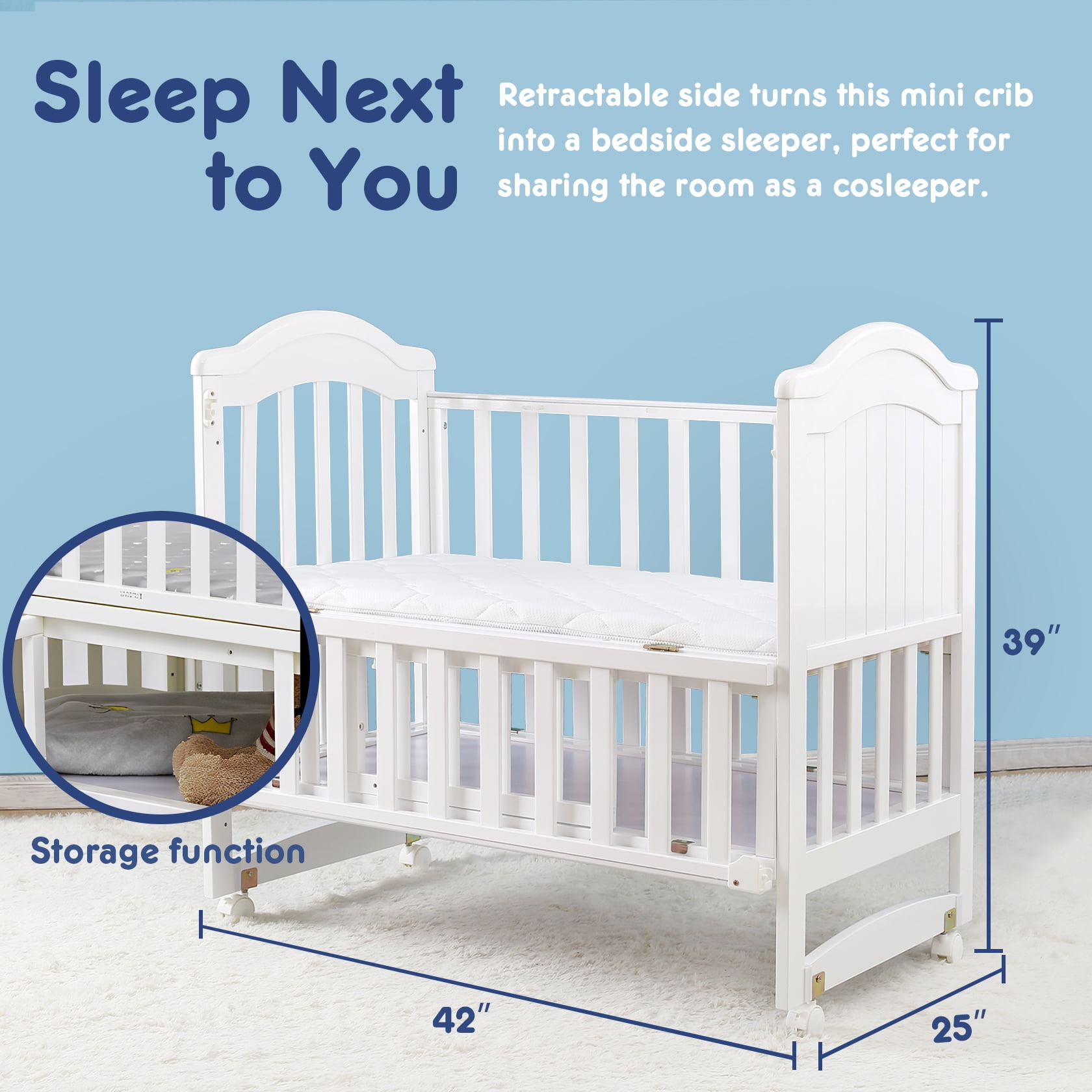 Mini crib with mattress included deals