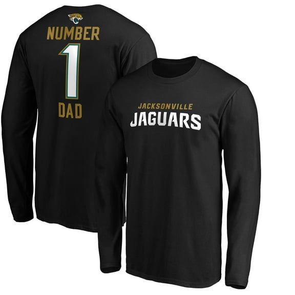 Men's Black Jacksonville Jaguars #1 Dad Long Sleeve Team Logo T-Shirt