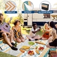 thumbnail image 5 of Nanan 10'x14' Outdoor Rug Waterproof Reversible Outdoor Patio Rug Foldable Portable Plastic Straw Mats for Camping Balcony Picnic Deck, Green Orange, 5 of 8