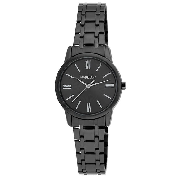 London Fog Women's 32mm Waverly Black Link Bracelet Watch