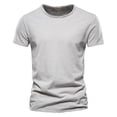 thumbnail image 3 of Prolriy Shirts for Men, Mens Cotton Short Sleeve Color T Shirt Comfortable Top Mens Shirts Grey XXL, 3 of 3
