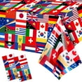 thumbnail image 1 of SINGOMON 2PCS Word Flag Table Cloths International Party Table Cloths Rectangular Tablecloth National Flag Tablecloths Plastic Table Cover for International Events and International Friends, 1 of 5