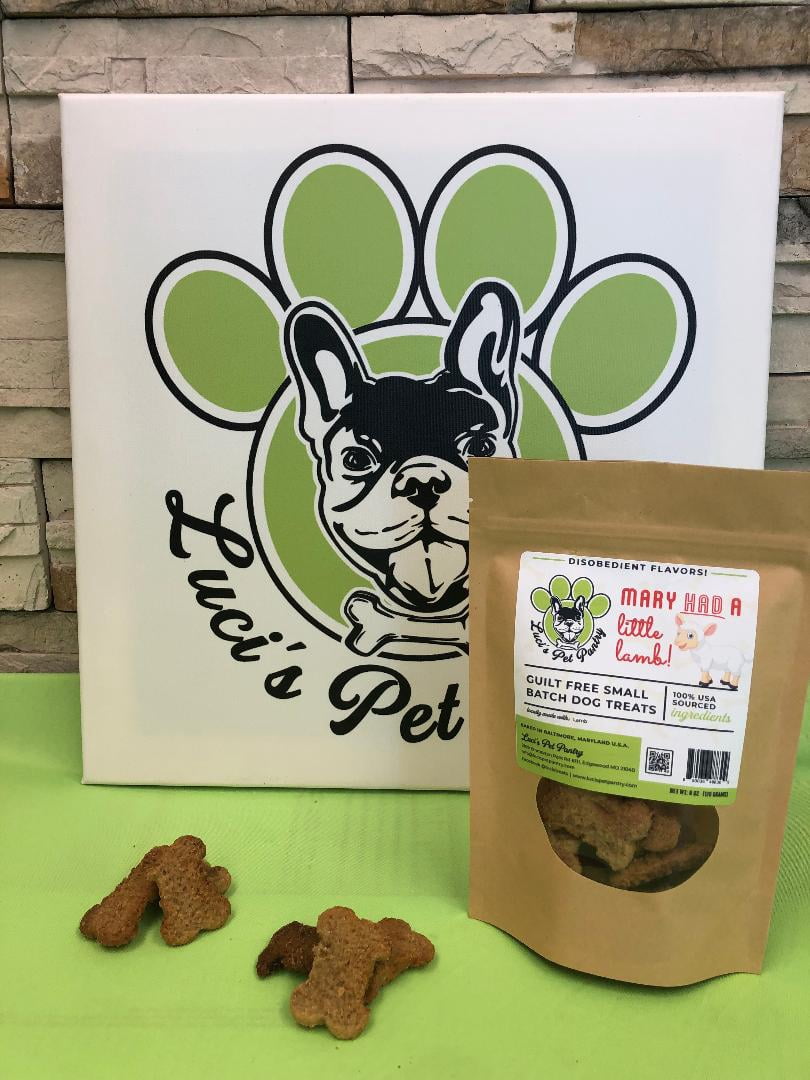 Mary HAD A Little Lamb "Lamb Biscuits" Homemade Dog & Puppy Treats! Gift Box with 4 - 6 oz. Treat Bags