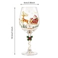 thumbnail image 2 of 2D Christmas Holly Berry Stemmed Wine Glass Clear Handled Drinking Cup Blue Decor For Holiday Birthday Party Beverage Serveware, 2 of 3