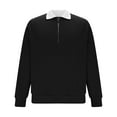 thumbnail image 5 of FNFYFH Men's Waffle Knit Shirt Long Sleeve Casual Quarter Zip Golf Shirts Color Block Collared Pullover Tops, 5 of 9
