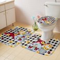 thumbnail image 2 of Gnomes Daisy Bath Mat 3 Piece Bathroom Rug Set, Retro Farmhouse Floral Black Buffalo Plaid Non Slip Bath Rug Contour Mat and Toilet Lid Cover, Absorbent Shower Mats Soft Bath Rugs and Mats Sets, 2 of 8