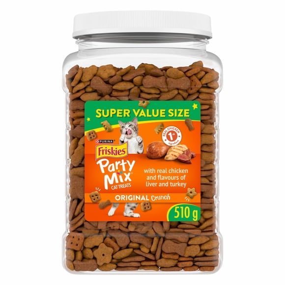 Friskies Party Mix Original Crunch with Real Chicken, Cat Treats, 510 g