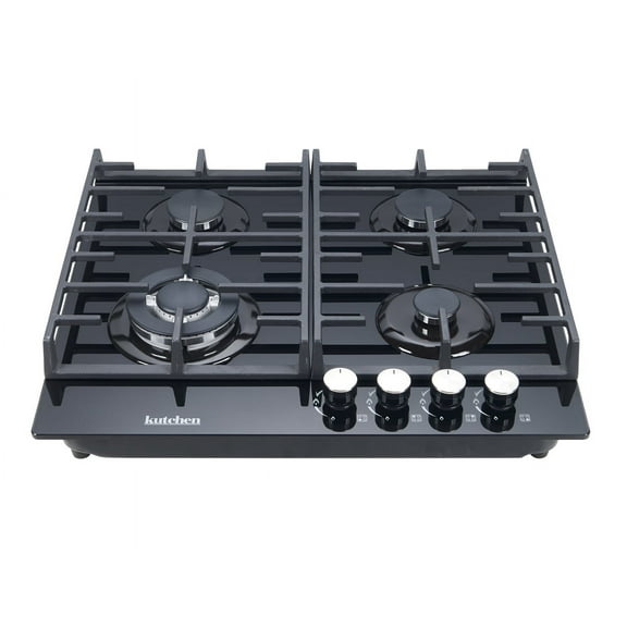 Parrilla Gas KUTCHEN KPG42660B 4 Quemadores Cristal Templado Negro 60cm