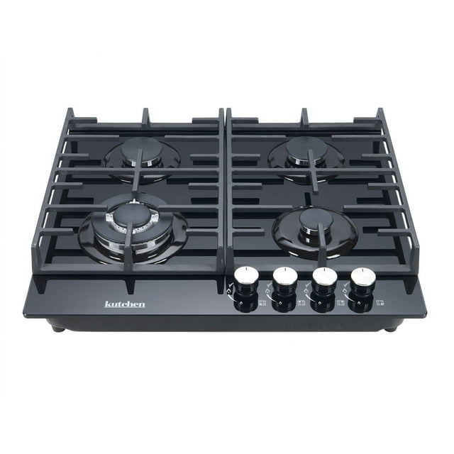 Parrilla Gas KUTCHEN KPG42660B 4 Quemadores Cristal Templado Negro 60cm