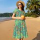 thumbnail image 4 of Balery Colourful Tie Dye Vestidos sueltos de manga corta para mujer, vestidos de verano 2025, vestidos casuales de corte A con vuelo., 4 of 6