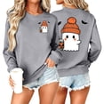 thumbnail image 2 of Jsaierl Halloween Sweatshirts for Women Spooky Ghost Graphic Pullovers Fall Loose Fit Crewneck Long Sleeve Sweater Tops Halloween Party Supplies, Sizes S-2XL, 2 of 7