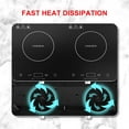 thumbnail image 4 of (Open Box) COOKTRON 1800W 120V Quick-Heat Double Burner Electric Induction Cooktop, 4 of 11