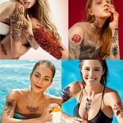 Yazhiji 40 Sheets Large Color Rose Flower Temporary Tattoos long Lasting Tattoos Fake Waterproof Tattoo Stickers for Women or Girls