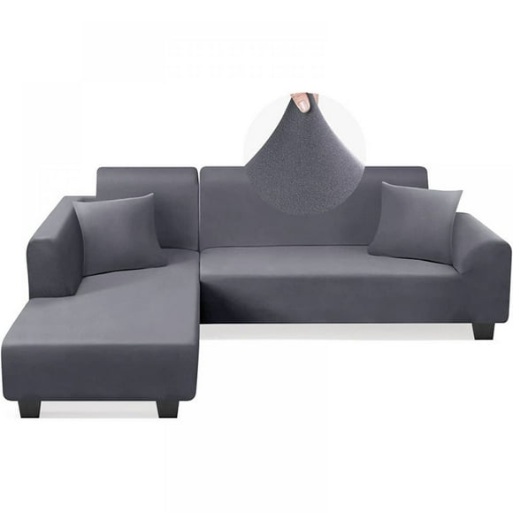 Stretchable Sofa Covers for 1-4 Seater & L-Shaped Sectional Couches, Washable Furniture Protector for Dogs and Pets, Light Gray, 3 Seater: 70-84 inch