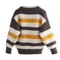 thumbnail image 5 of OGLCCG Kids-Boy's Striped Sweaters Knit Long Sleeve Drop Shoulder Crewneck Color Block Sweater Fall Winter Warm Soft Pullover Jumper Tops 3-12 Years, 5 of 5