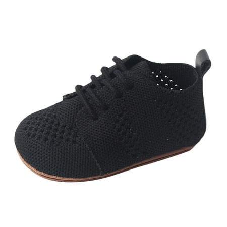 

kamemir Baby Sock Shoes Toddler Baby Shoes Soft Sole Casual Waking Shoes Sneakers Flat Soft Sole Girls Boy Shoes(Black 0-6 Months)