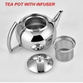 thumbnail image 2 of Teapot With Infuser Loose Tea Leaf 2 Liter Stainless Steel Tea Pot Coffee Water Small Kettle Filter Set Warmer Teakettle For Stovetop Induction Stove, 2 of 5