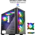thumbnail image 3 of MUSETEX ATX Mid Tower PC Computer Gaming Case 6 RGB LED Fans 2 Translucent Tempered Glass,USB 3.0 Port & 2 x USB 2.0 Port,Water Cooling Radiator Support, Cable Management/Airflow, 903-D6 RGB Fans, 3 of 6