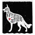 thumbnail image 3 of Ambesonne Best Friend Shower Curtain, German Shepherd, 69"Wx84"L, Vermilion White, 3 of 3