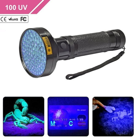 kmashi uv flashlight 100 led light pet urine stain black light fungal detection