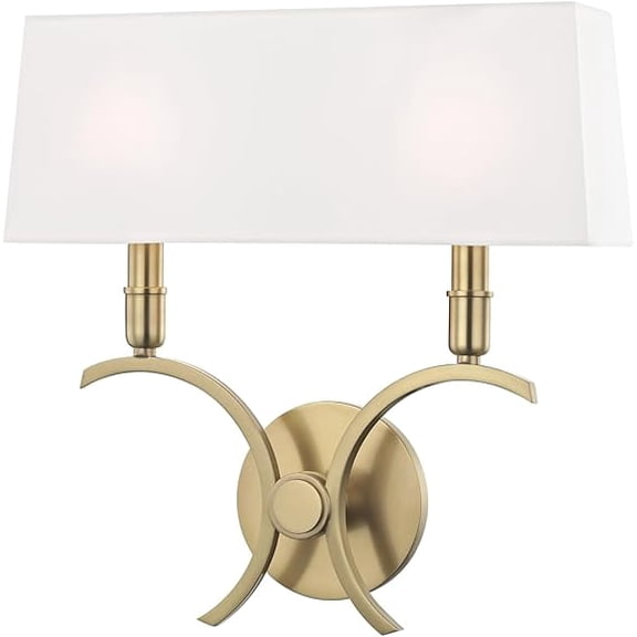 Mitzi H212102L-AGB Gwen Wall Sconce, 2-Light, Aged Brass