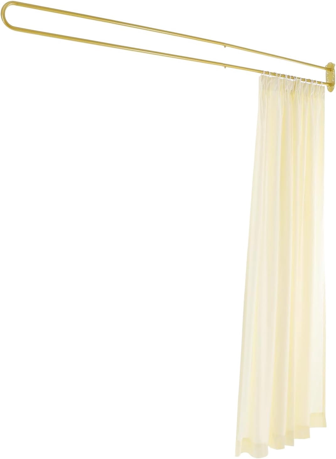 Privacy Partition Curtain Wall Mounted Room Divider with U-Shape Rod 7.5ft Wide & 7.22ft Height Curtain Drape Separator Partition Screen Panel (Beige)