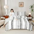 thumbnail image 4 of Manfei Abstract Geometric Stripes Bedding Comforter Set,Modern Minimalism Art Twin Comforter Sets,White Black Bedding Set For Adults,Luxury Bedroom Decor Reversible,2-Piece, 4 of 8