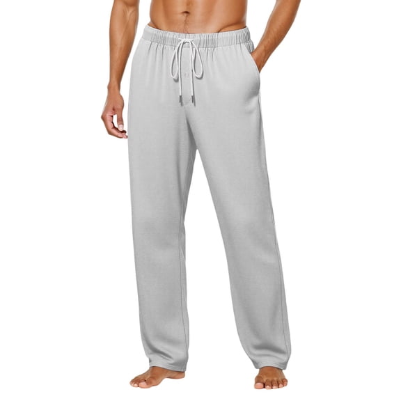 JAJAHO Sweatpants Mens Joggers Lightweight Athletic Pants Solid Color Comfort Relaxed Fit Drawstring Straight Leg Hiking Gym Pants With Pockets Stylish Trousers