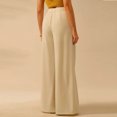 thumbnail image 4 of YIFUNIN Women's High Waisted Wide Leg Pants with Floral Print, Loose Fit Casual Palazzo Trousers for Spring Summer, Flowy Comfortable Beach Pants,Beige L, 4 of 4