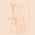 thumbnail image 4 of LEDREM 55.1" 2-in-1 Modern Cat Tree & Litter Box Enclosure, Multi-Level Cat Condo with Scratching Posts, Hidden Storage, Cloud White, 4 of 6
