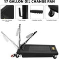thumbnail image 3 of M optimized 17 Gallon Oil Drain Pan, Low Profile Oil Drain Pan with 12V Pump, Oil Change Pan with T Foldable Hand and Wheels, 7.5FT Hose Oil Drain Cart for Car, SUV, Trucks, 3 of 8