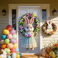 thumbnail image 1 of Sokhug Rideau de Porte de Pâques 35,43x70,87 Pouces Imprimé Lapin Œuf Décor pour Porte d'Entrée Mur Multicolore, 1 of 6