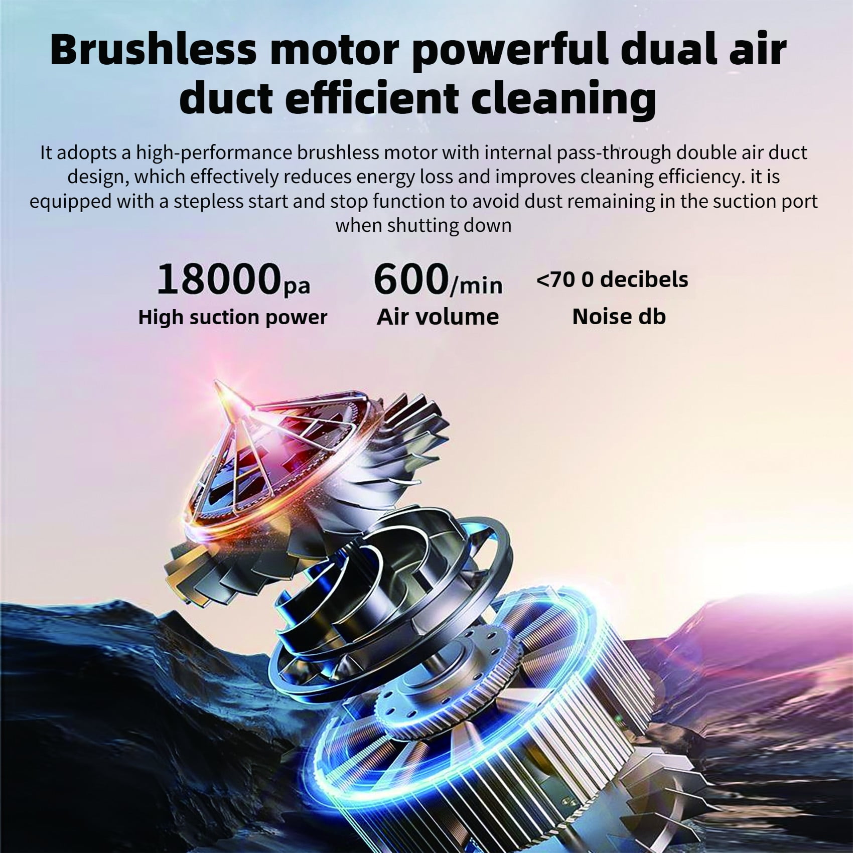 Juyafio High-Power Cordless Car Vacuum 18000Pa, 120W Max Suction 2-Speed, 60Min Runtime, 4-in-1 Handheld Vacuum for Car Pet Hair Home
