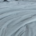 thumbnail image 4 of Chezmoi Collection Corduroy Twin Quilt Set Smoke Blue, 2-Piece Luxury Soft Cross Stitch Polyester Corduory Lightweight Bedspread, 1 Quilt 68 in x 90 in and 1 Pillow Sham 20 in x 26 in, 4 of 9