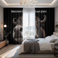 thumbnail image 2 of Funny Yak Blackout Curtains for Bedroom/Living Room, Pinch Pleated Black Out Curtains, Welcome To OUR Place Modern Retro Room Darkening Window Drapes with Hooks 2 Panels, 59"x70", 2 of 8