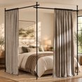 RUIE Black Room Divider Curtain Rod with Adjustable Floor to Ceiling ...