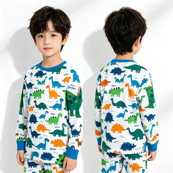 KEXE Toddler Winter Clothes Allover Graphic 2 Piece Long Sleeve Boys Loungewear