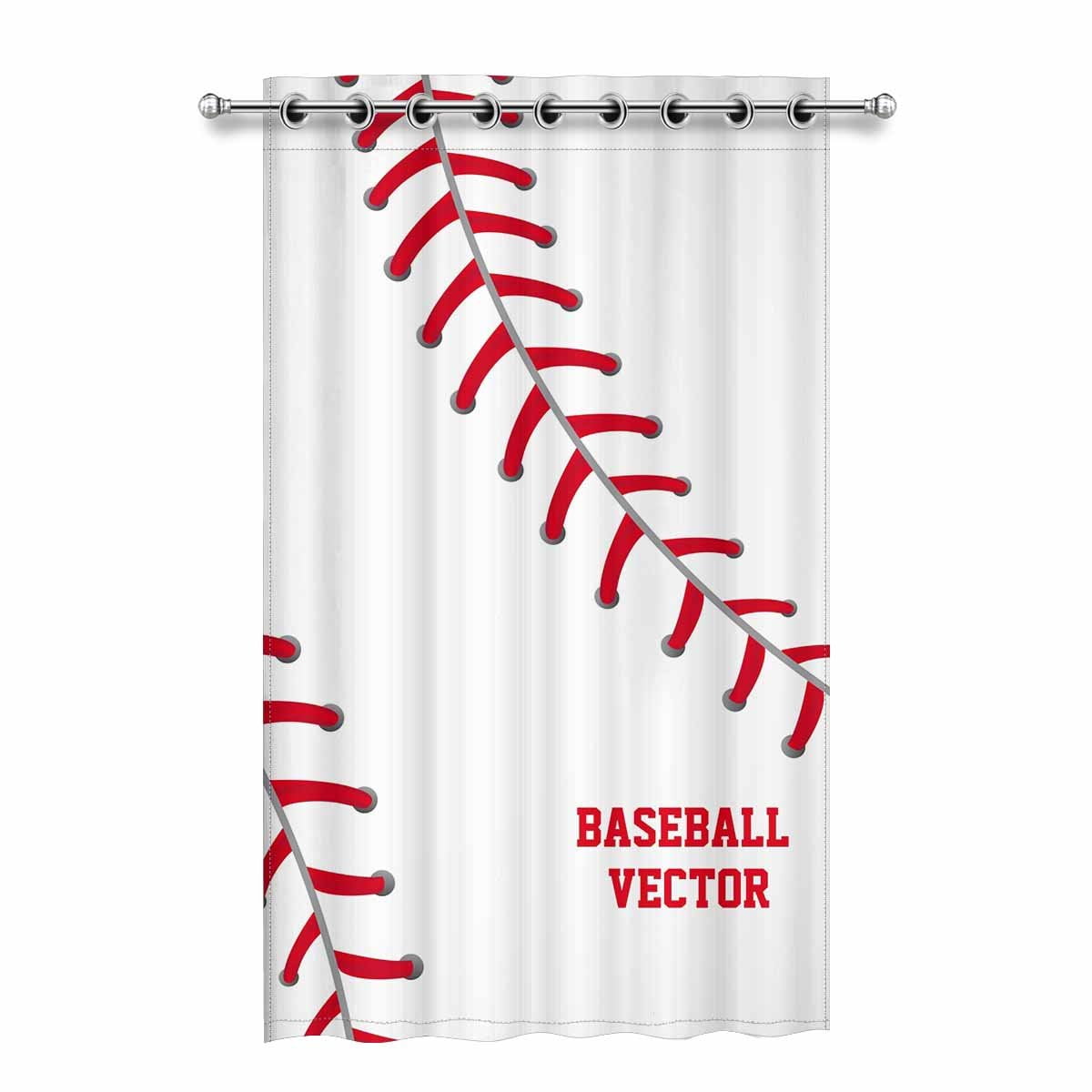 MKHERT Baseball Blackout Window Curtain Drapes Bedroom Living Room