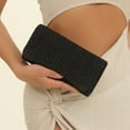 thumbnail image 3 of Women Chain Tote Handbag Envelope Clutch Shoulder Bag Evening Clutch (Black), 3 of 10