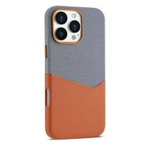 for iPhone 14 Case with Card Holder, PU Leather Protective Shockproof Hidden Card Slot Slim Back Wallet Case Cover for iPhone 14 Magnetic Case Support Wireless Charging, Orange