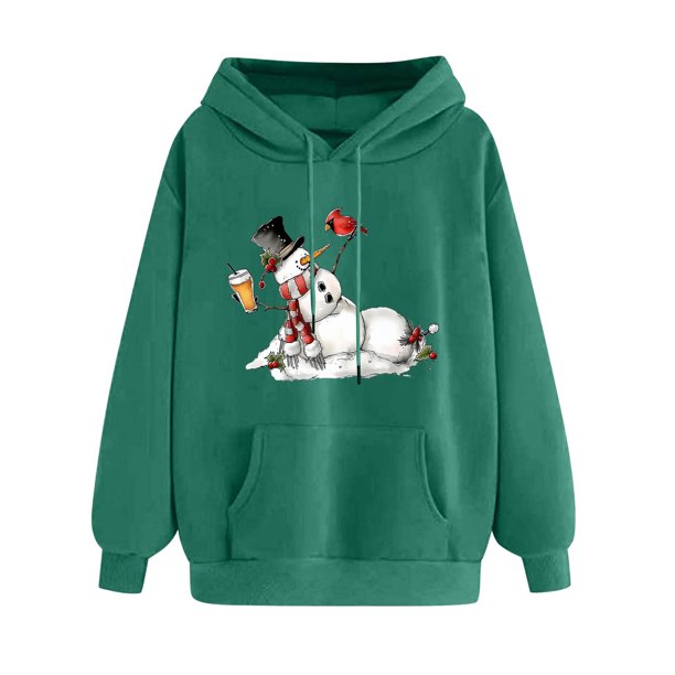 WILLBEST Sudadera con Capucha para Mujer, Estilo Navideño Otoño/Invierno, con Cremallera y Capucha Gruesa Mediana
