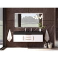 thumbnail image 5 of Nile 60" White Wood Floating Vanity with Black Top and Gold Trim, 5 of 10