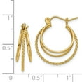 thumbnail image 2 of Auriga Fine Jewelry 14K Yellow Gold Textured Circle Hoop Earrings for Women (L- 19mm, W- 18mm), 2 of 5