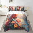 thumbnail image 2 of Feelyou Kawaii Robin Bird Twin Bedding Sets 7-Piece for Teen, Dreamy Cherry Blossoms Bedding Comforter Set, Farmhouse Lake Reversible Sheet Sets, Breathable Home Decor, 2 of 7