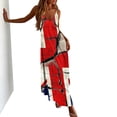thumbnail image 4 of Uootdi Women Dresses Union Jack Glitter Print Spaghetti Strap V Neck Maxi Length Loose Fit Lightweight Sundresses Casual Dresses Summer Vacation Outfit Gift, 4 of 8
