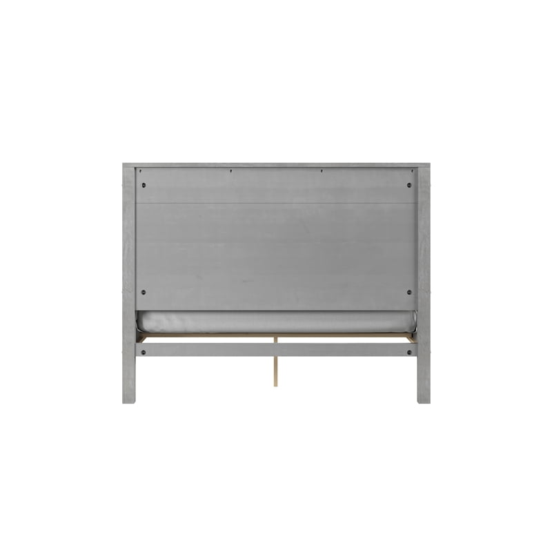 Camaflexi Hampton Solid Wood Queen Size Bed, Queen Bed Frame with Headboard, Driftwood Finish